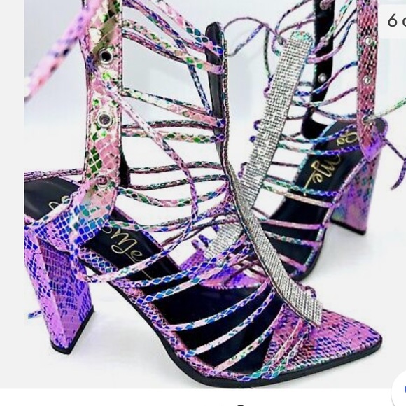 MISS LOLA SNAKE PRINT IRIDESCENT PUMP - Picture 1 of 9